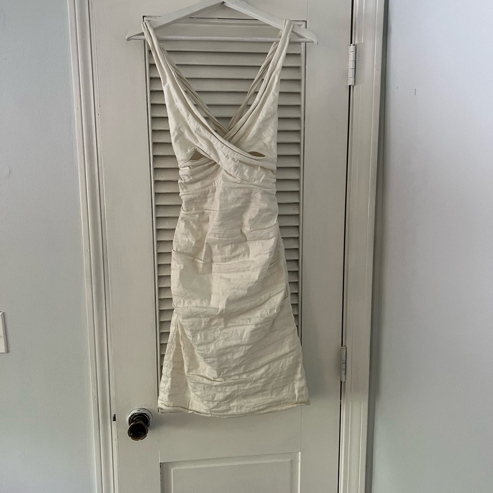 Nicole miller by Nicole miller  Cream bandage style tank Dress